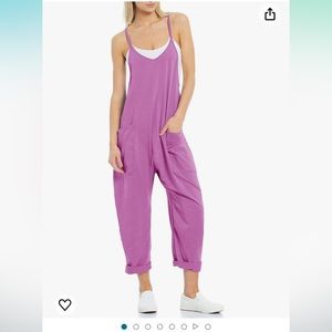 Womens Casual Sleeveless Jumpsuits Spaghetti Strap Loose